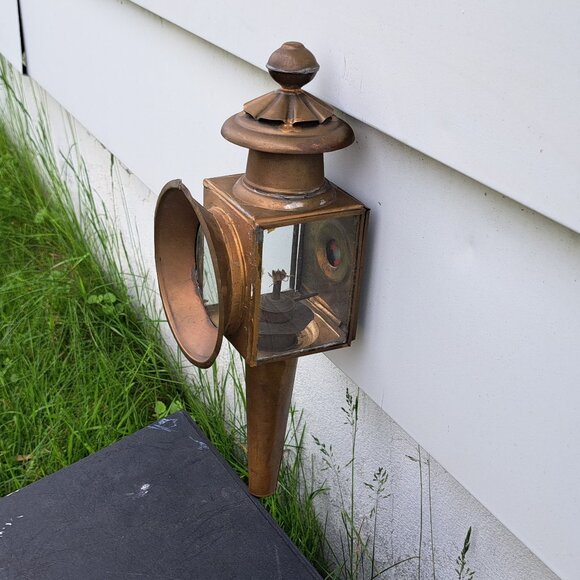 Pair of Brass Carriage Lamps - Picture 5 of 11